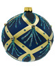 bombki Bombka okrągła ze złotymi pasami: granatowa