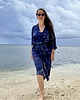 szlafroki damskie KIMONO granatowe / szlafrok / sukienka, granatowy wzór OCEAN 100% wiskoza