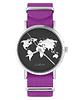 zegarki unisex Zegarek - Mapa świata - amarant, nylonowy