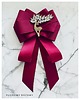 broszki Brosza  / Krawat w kolorze burgund  z Reniferem Exclusive