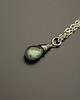 chokery Delikatny krótki naszyjnik kropla labradoryt wire wrapping