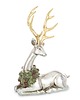 dekoracje świąteczne Figurka - renifer 22x16 cm leżący ze złotym porożem