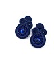 kolczyki soutache Kolczyki sutasz granatowe sztyfty małe "Gracia" z kryształkami