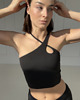 topy damskie Koszulka tank top do jogi TWISTED - black sky