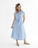 sukienki midi damskie Lniana Sukienka MARIGOLD blue sky