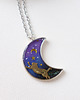 wisiory Księżyc galaxy cat naszyjnik blue