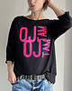 t-shirt damskie Oj tam Długi czarny Oversize