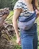 saszetka nerka Nerka "Haru" niebieska bawełniana z ekoskórą