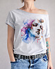 t-shirt damskie Twarz męska szary Oversize