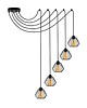 lampy wiszące Nowoczesna lampa wisząca 5-płomienna pająk DIORO LOFT L5