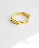 pierścionki złote 16k Gold Plated Hexagon Shape Ring