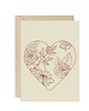 zaproszenia i kartki na ślub Kartka ślubna rocznicowa minimalistyczna kwiaty serce eko