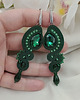 kolczyki soutache Długie kolczyki zielone, butelkowe kolczyki
