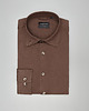 koszule męskie Koszula terranova 00555 długi rękaw brąz slim fit