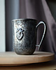 kubki Duży Kubek Ceramiczny 500ml Serce Anatomiczne Ciemne Złoto & Srebro