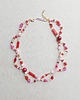 naszyjniki - inne Kolorowy naszyjnik  czerwono  różowy podwójny