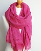 szale damskie Szal lniany damski, lniany szal szalik RÓŻOWY