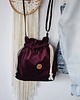 torebki mini Torebka sakiewka z weluru Bordo