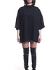 t-shirt damskie Tshirt oversized z półgolfem czarny