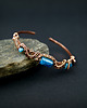 bransoletki wire wrapping Miedziana bransoleta mankietowa z apatytem