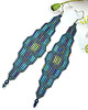 kolczyki szklane Groty niebieskie, "indiańskie" kolczyki, beading