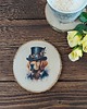 podkładki do kuchni Brzozowa podkładka pod kubek - steampunk - pies 1
