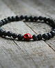 biżuteria męska Męska bransoletka :: black lava & skull :: RED