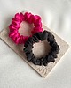gumki do włosów 2 jedwabne gumki scrunchies Pink Silk & Brown Silk