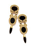 kolczyki soutache Czerń, beż, złoto- kolczyki długie