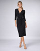 sukienki midi damskie Monica Black - sukienka kopertowa