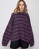 swetry damskie  Handmade Lazy Lines Sweater - Plum