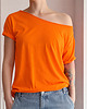 t-shirt damskie Koszulka Fluo pomarańczowa Oversize Bez Nadruku