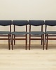 krzesła Komplet czterech krzeseł tekowych, duński design, lata 60, produkcja: Dania