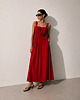 sukienki midi damskie Sukienka Sole red tencel
