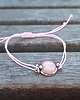 bransoletki wire wrapping Kwarc różowy - bransoletka sznurkowa