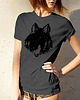 t-shirt damskie Koszulka damska WILK SZARY ciemnoszara -