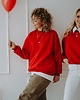 bluza bez kaptura damska Bluza  basic oversize  klasyczna czerwona