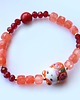 bransoletki z kamieni naturalnych Unikat! maneki neko - jadeit, koral, rubin