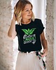 t-shirt damskie Koszulka oversize z nadrukiem Peace Love Veggies