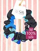 gumki do włosów M  średnia gumka do włosów jedwab naturalny scrunchie czarna niebieska