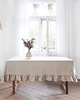 obrusy i serwetki Lniany obrus z falbanką  heavy linen NATURAL
