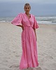 sukienki maxi damskie CS - Elegancka sukienka z rozcięciem Pink Pearl