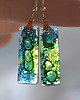 kolczyki szklane niebiesko zielone