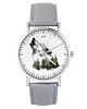 zegarki unisex Zegarek - Wilk - skóra, szary