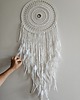 łapacze snów Duży biały łapacz snów z piórami Dream catcher