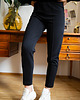 spodnie materiałowe damskie BAWEŁNIANE SPODNIE CASUAL black