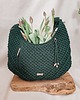torby na ramię Torebka ze sznurka hobo bag- butelkowa zieleń