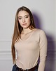 bluzki z długim rękawem damskie Bluzka elastyczna z długim rękawem beżowa Longsleeve