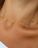 chokery Złoty choker/naszyjnik cyrkonie "moon-stars"