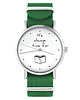 zegarki unisex Zegarek - Time for a book - zielony, nylonowy